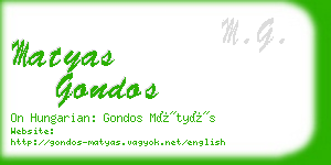 matyas gondos business card